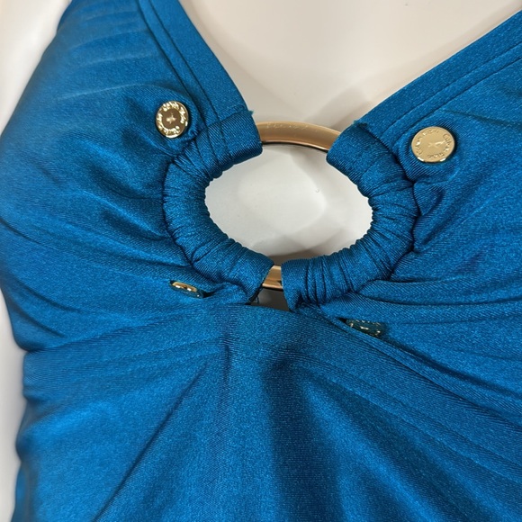 NWT! Calvin Klein Teal Halter Tankini Top - Picture 3 of 8